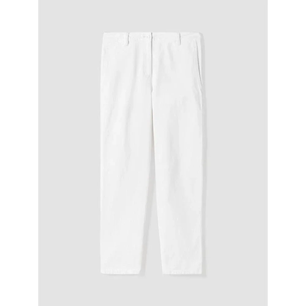 Eileen Fisher Women's White Cotton Hemp Stretch Tapered Pant Size 16 NWOT
